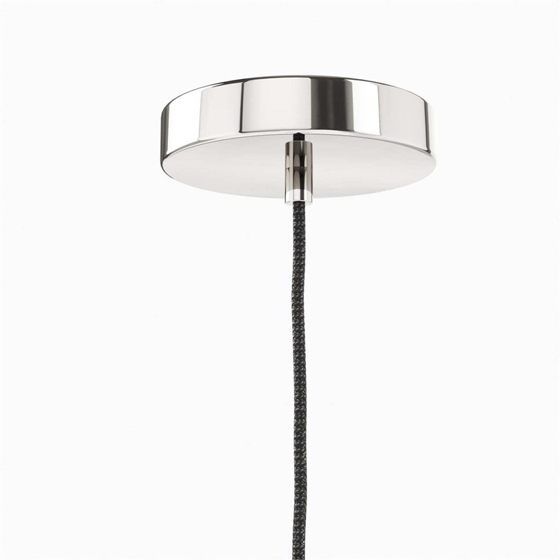 Modway Starlight 1-Light Fabric Pendant Light in White/Polished Nickel