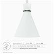 Modway Starlight 1-Light Fabric Pendant Light in White/Polished Nickel