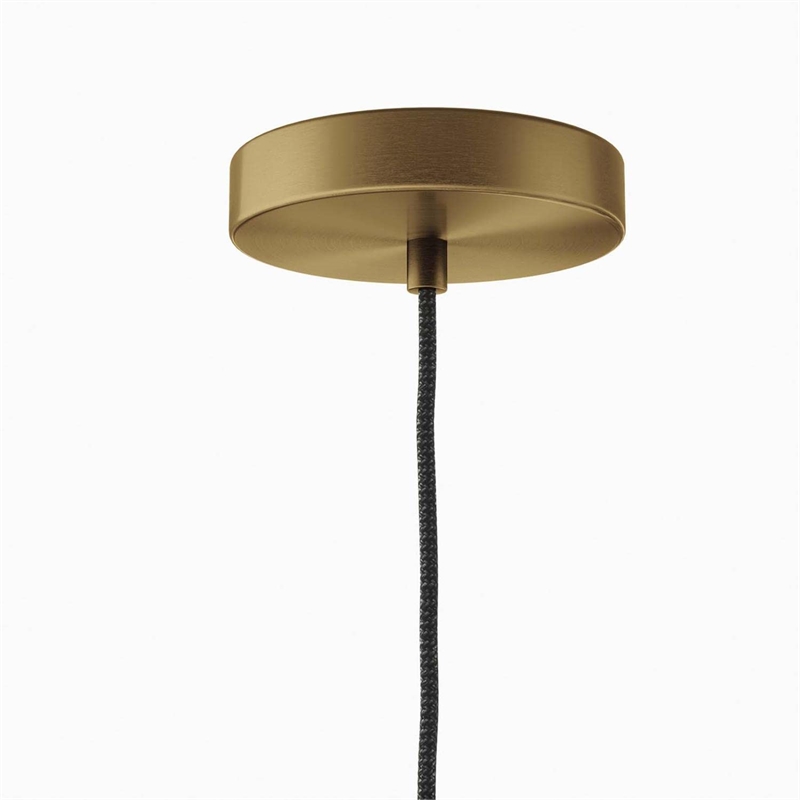 Modway Starlight 1-Light Fabric Pendant Light in White/Satin Brass