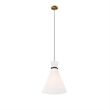 Modway Starlight 1-Light Fabric Pendant Light in White/Satin Brass
