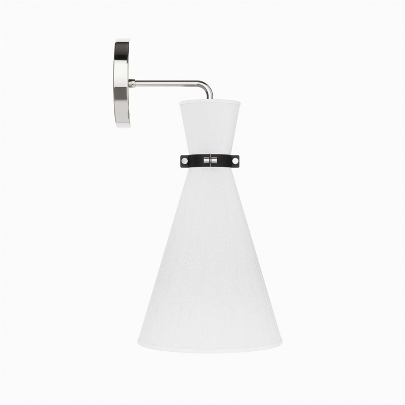 Modway Starlight 1-Light Fabric Wall Sconce in White/Polished Nickel