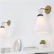 Modway Starlight 1-Light Fabric Wall Sconce in White/Satin Brass