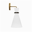 Modway Starlight 1-Light Fabric Wall Sconce in White/Satin Brass