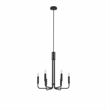 Modway Rekindle 6-Light Modern Style Iron Metal Chandelier in Black