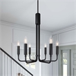 Modway Rekindle 6-Light Modern Style Iron Metal Chandelier in Black
