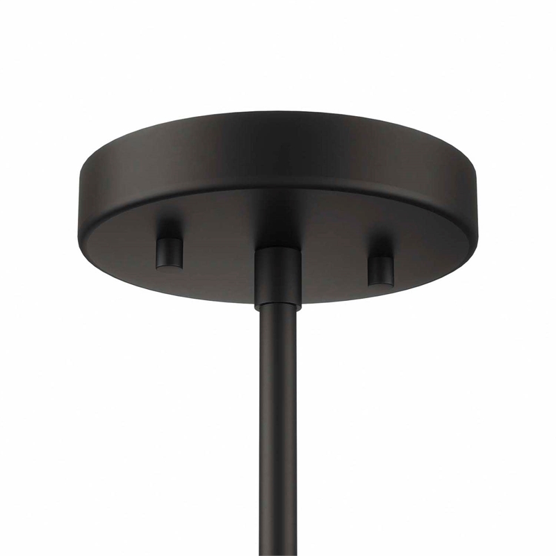 Modway Rekindle 6-Light Modern Style Iron Metal Chandelier in Black