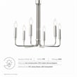 Modway Rekindle 6-Light Iron Metal Chandelier in Polished Nickel