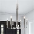 Modway Rekindle 6-Light Iron Metal Chandelier in Polished Nickel