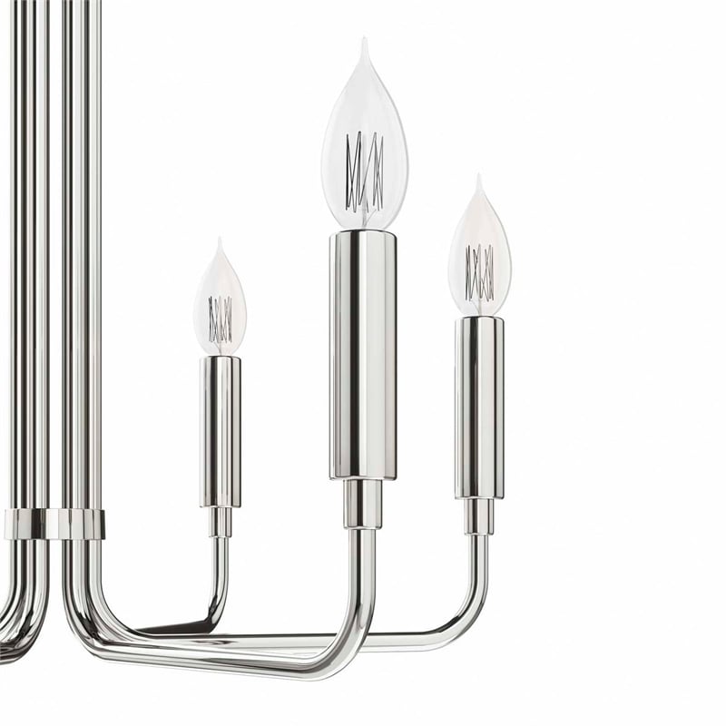 Modway Rekindle 6-Light Iron Metal Chandelier in Polished Nickel