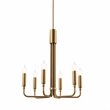 Modway Rekindle 6-Light Iron Metal Chandelier in Satin Brass