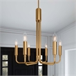 Modway Rekindle 6-Light Iron Metal Chandelier in Satin Brass