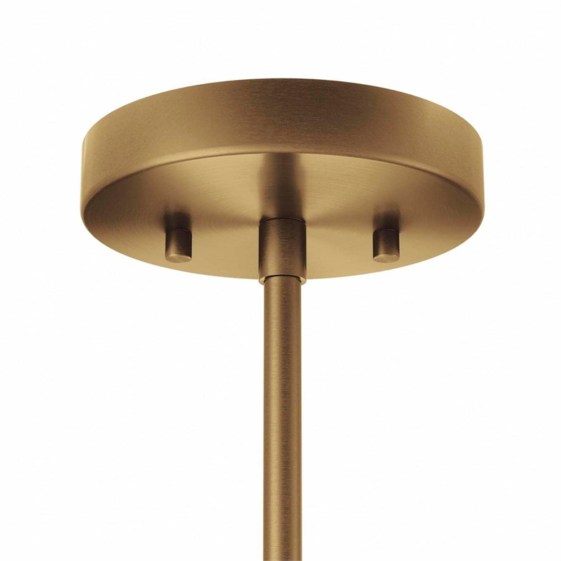 Modway Rekindle 6-Light Iron Metal Chandelier in Satin Brass