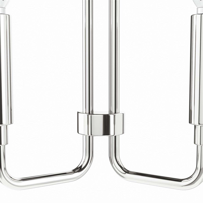 Modway Rekindle 2-Light Iron Metal Wall Sconce in Polished Nickel