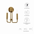 Modway Rekindle 2-Light Iron Metal Wall Sconce in Satin Brass