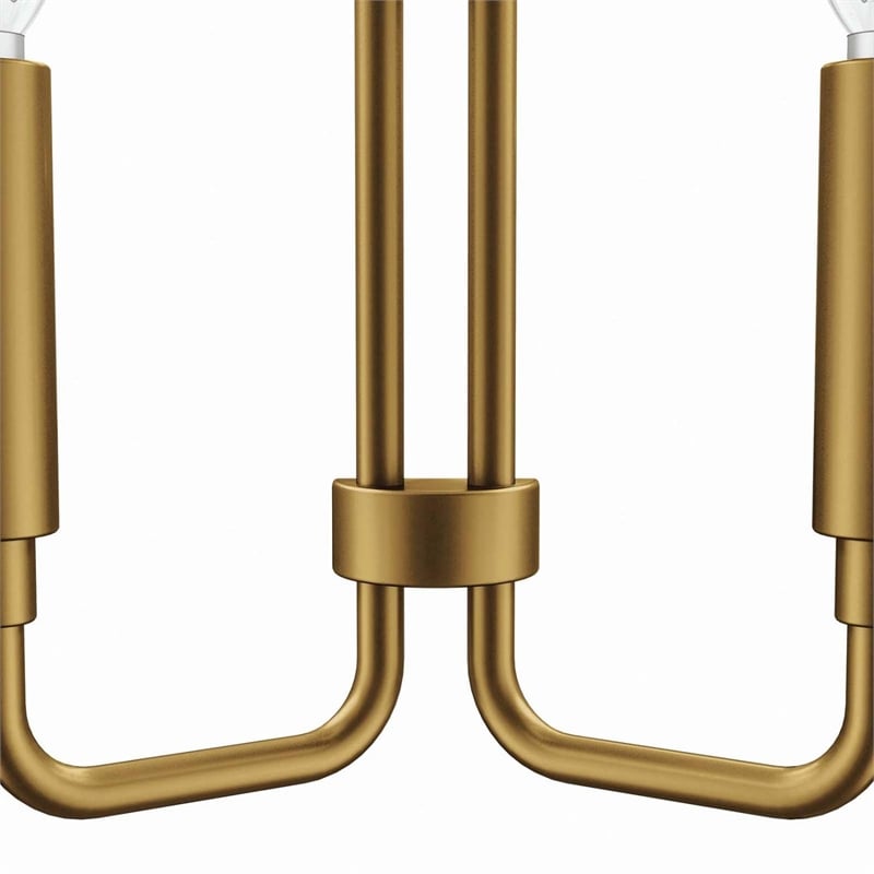 Modway Rekindle 2-Light Iron Metal Wall Sconce in Satin Brass