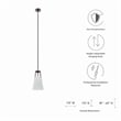 Modway Aspire Metal and Fabric Pendant Light in White and Bronze Finish