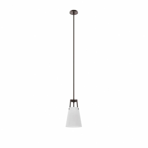 Modway Aspire Metal and Fabric Pendant Light in White and Bronze Finish