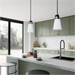 Modway Aspire Metal and Fabric Pendant Light in White and Bronze Finish
