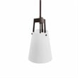 Modway Aspire Metal and Fabric Pendant Light in White and Bronze Finish