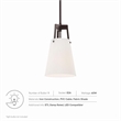 Modway Aspire Metal and Fabric Pendant Light in White and Bronze Finish