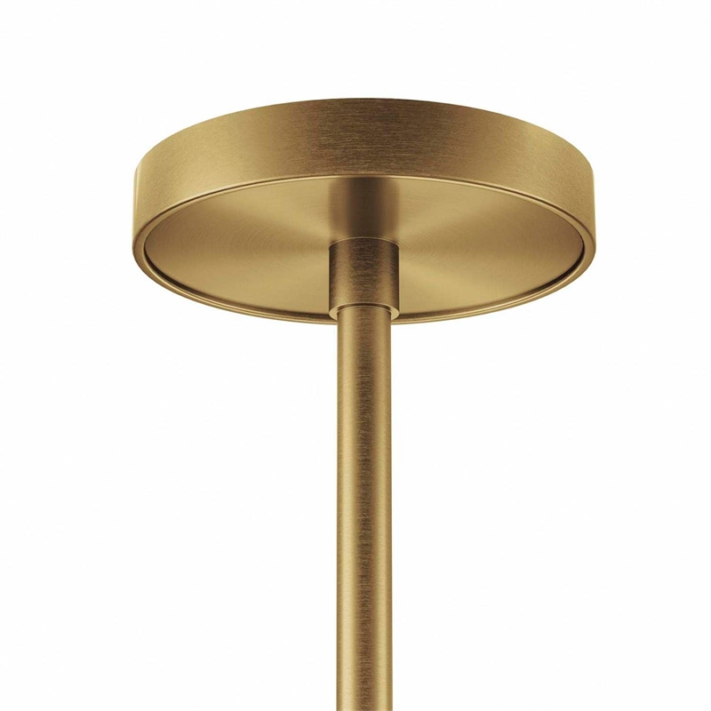 Modway Aspire Metal and Fabric Pendant Light in White and Satin Brass Finish