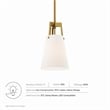 Modway Aspire Metal and Fabric Pendant Light in White and Satin Brass Finish