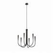 Modway Penrose 6-Light Modern Style Metal Chandelier in Black