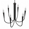 Modway Penrose 6-Light Modern Style Metal Chandelier in Black