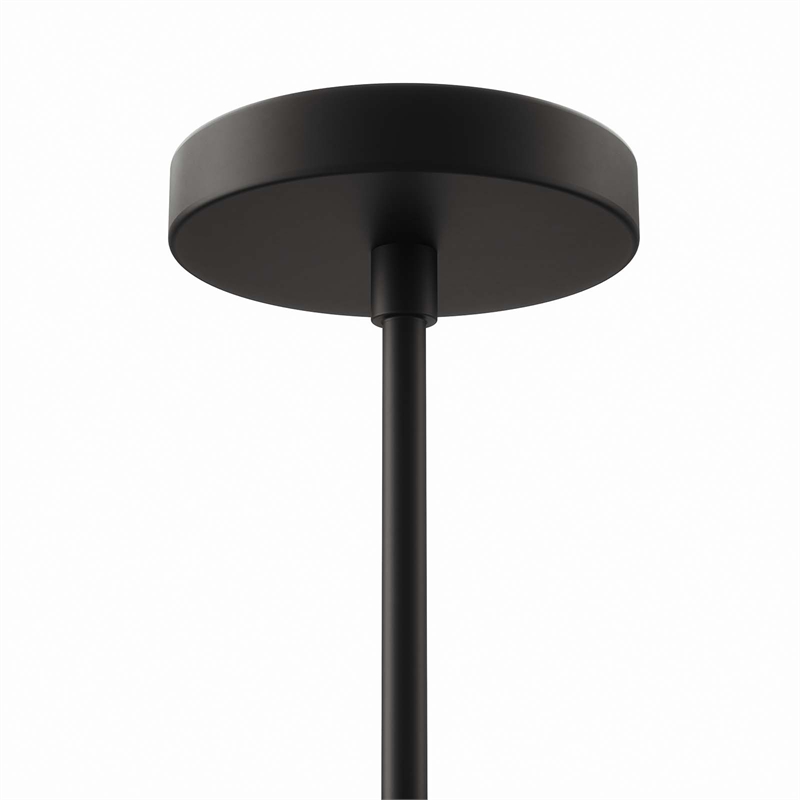 Modway Penrose 6-Light Modern Style Metal Chandelier in Black