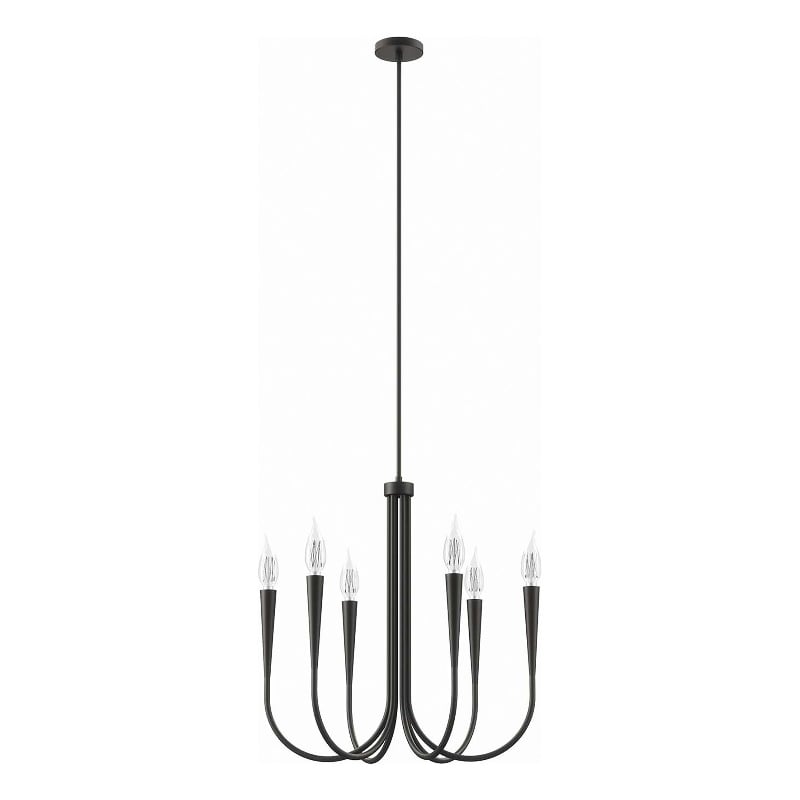 Modway Penrose 6-Light Modern Style Metal Chandelier in Black