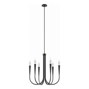 Modway Penrose 6-Light Modern Style Metal Chandelier in Black