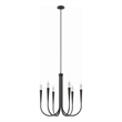 Modway Penrose 6-Light Modern Style Metal Chandelier in Black