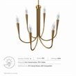 Modway Penrose 6-Light Modern Style Metal Chandelier in Satin Brass