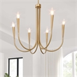 Modway Penrose 6-Light Modern Style Metal Chandelier in Satin Brass