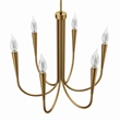 Modway Penrose 6-Light Modern Style Metal Chandelier in Satin Brass