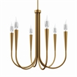 Modway Penrose 6-Light Modern Style Metal Chandelier in Satin Brass