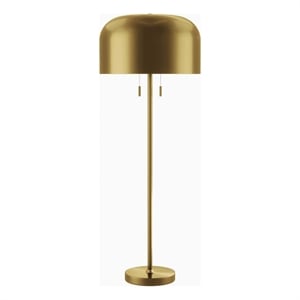 modway avenue modern style metal and fabric floor lamp in satin brass