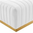 Modway Conjure Channel Tufted Performance Velvet Ottoman in Gold/White