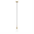 Modway Beacon 1-Light Metal and Glass Pendant Light in Clear/Satin Brass