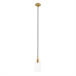 Modway Beacon 1-Light Metal and Glass Pendant Light in Clear/Satin Brass