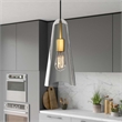 Modway Beacon 1-Light Metal and Glass Pendant Light in Clear/Satin Brass