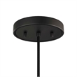 Modway Beacon 1-Light Fabric and Glass Pendant Light in Opal/Black