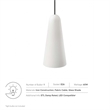 Modway Beacon 1-Light Fabric and Glass Pendant Light in Opal/Black