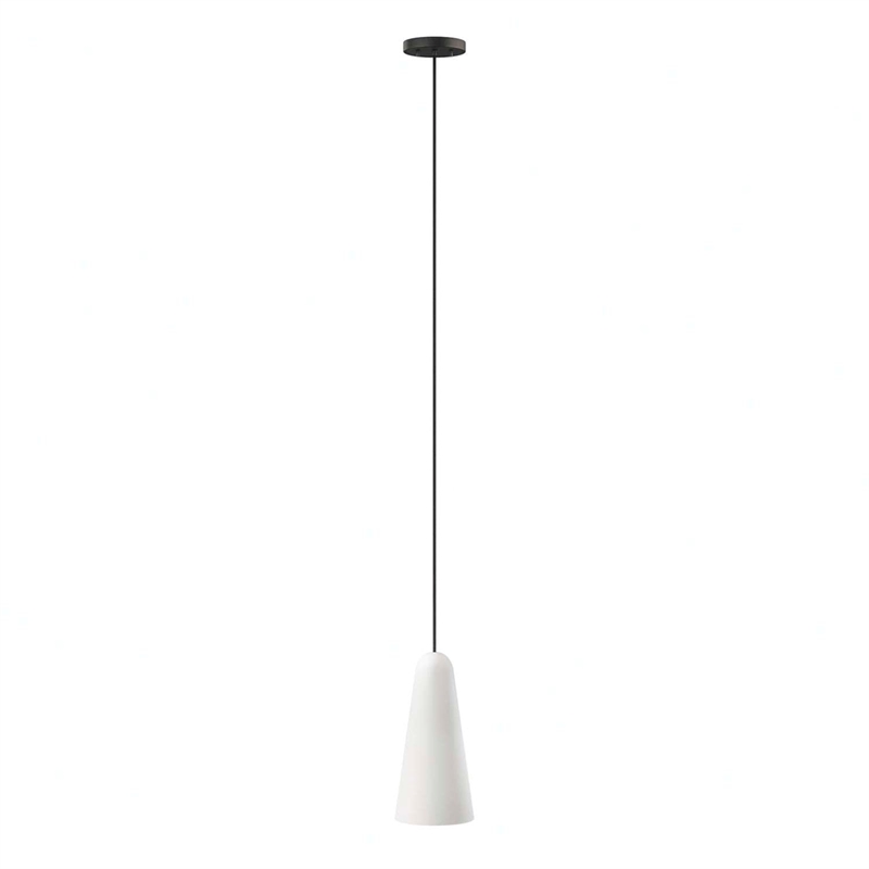 Modway Beacon 1-Light Fabric and Glass Pendant Light in Opal/Black