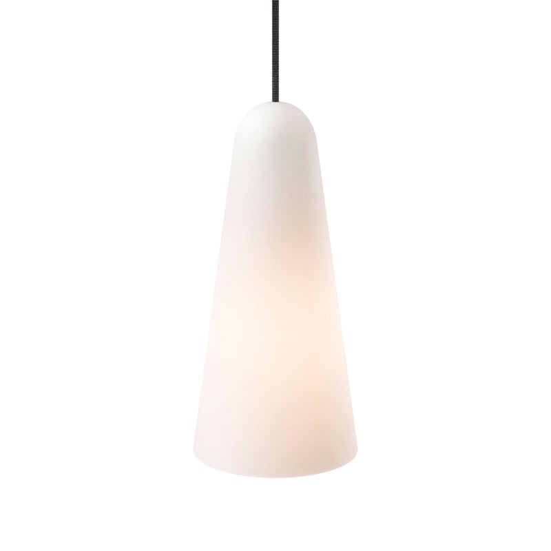 Modway Beacon 1-Light Fabric and Glass Pendant Light in Opal/Satin Brass