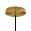 Modway Beacon 1-Light Fabric and Glass Pendant Light in Opal/Satin Brass