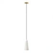 Modway Beacon 1-Light Fabric and Glass Pendant Light in Opal/Satin Brass