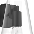 Modway Beacon 1-Light Metal and Glass Wall Sconce in Clear/Black