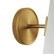 Modway Beacon 1-Light Metal and Glass Wall Sconce in Clear/Satin Brass