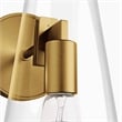 Modway Beacon 1-Light Metal and Glass Wall Sconce in Clear/Satin Brass